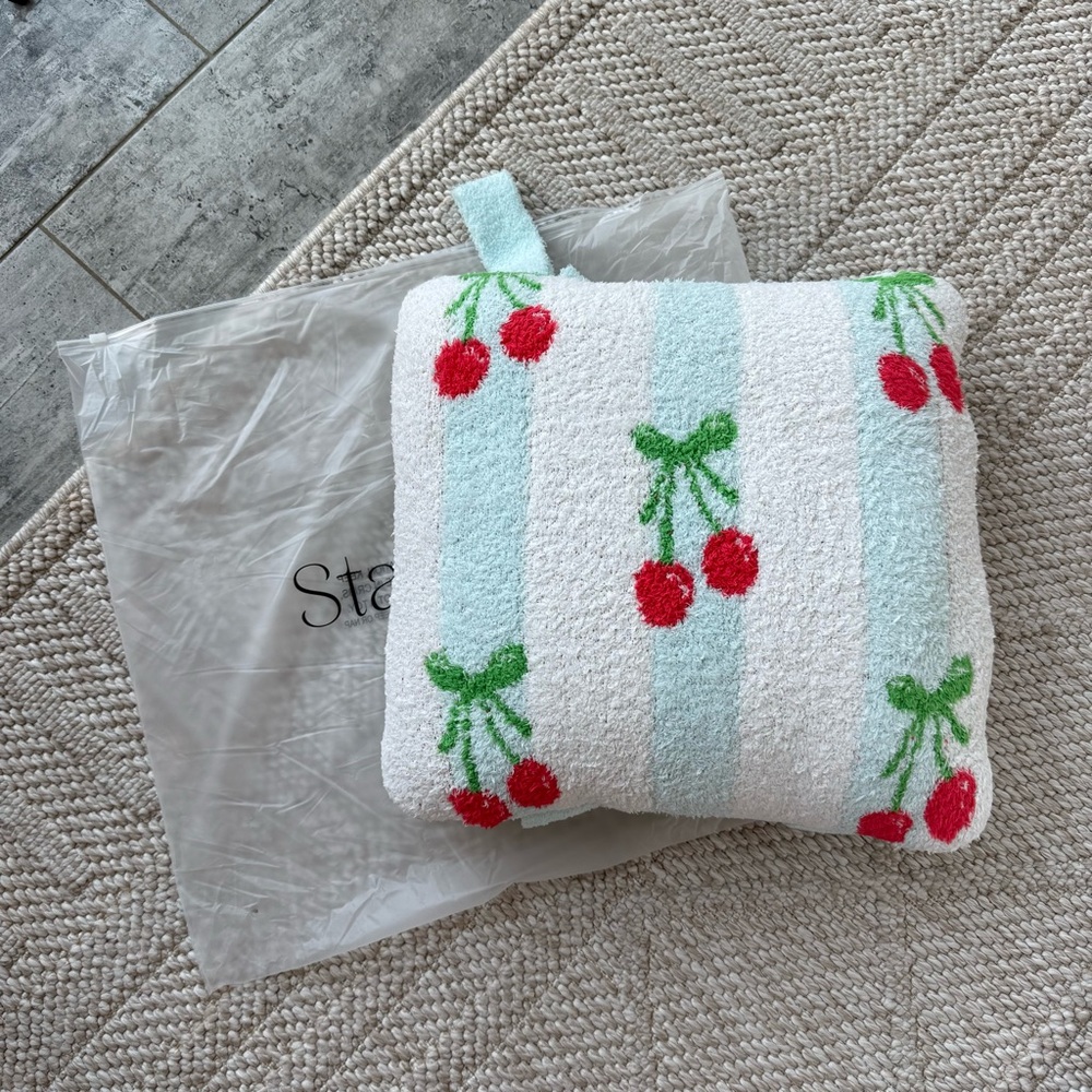 Staykation x Sol Brush Collab Cherry Kute Quillow Blanket Backpack